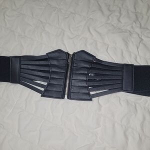 Torrid Black Corset Belt with Zipper Detail